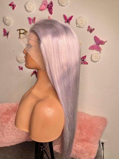 GREY STRAIGHT LACE WIG(ready to ship)