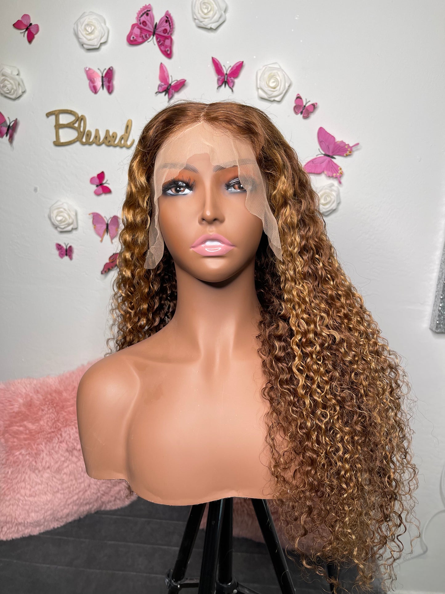 4/27 CURLY HIGHLIGHTED LACE WIG